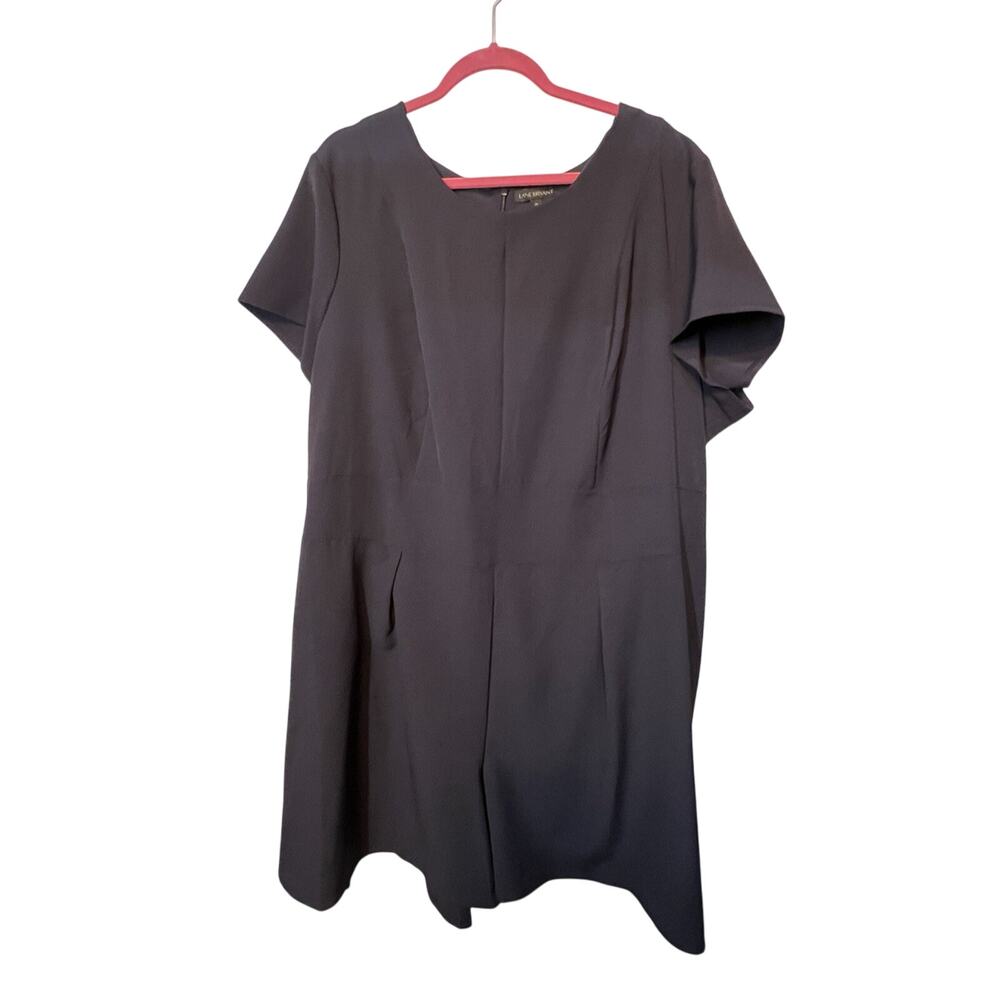 LANE BRYANT Women’s Plus Size 28 Romper Short Sleeve Shorts Jumpsuit Navy Blue‎